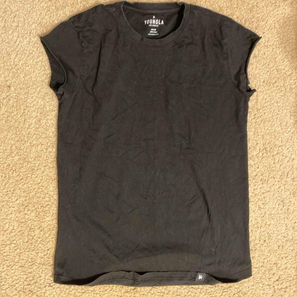 black cut off T mens